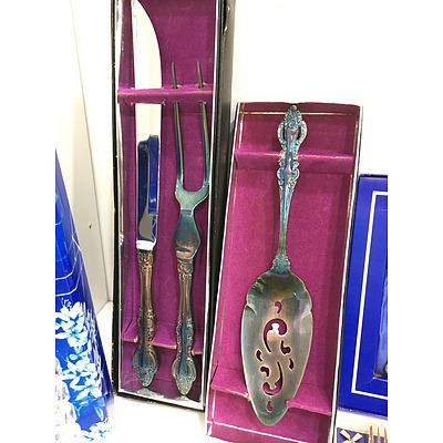 Silver Plated Utensils, Ceramics and Other Assorted Trinkets