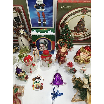 Assorted Glass And Other Christmas Decorations With Maxwell Williams Christmas Platters
