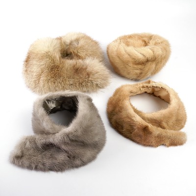 Fiona of South Yarra Fur Hat and Three Vintage Fur Stoles