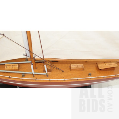 Hand Made Model Sailboat on Stand