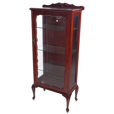 Antiquer Style Display Cabinet with Glass Shelves and Cabriole Legs