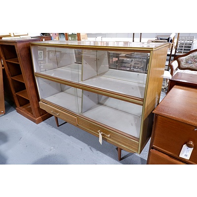 Retro Laminex Display Cabinet with Sliding Glass Doors