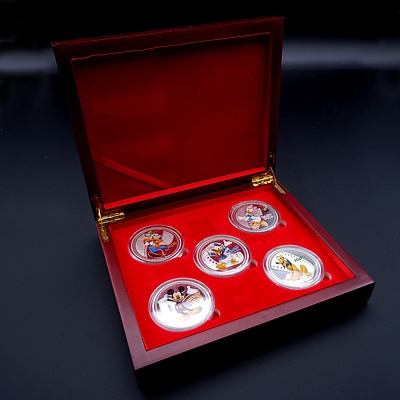 Five New Zealand 2015 1oz Fine Silver Disney Coins