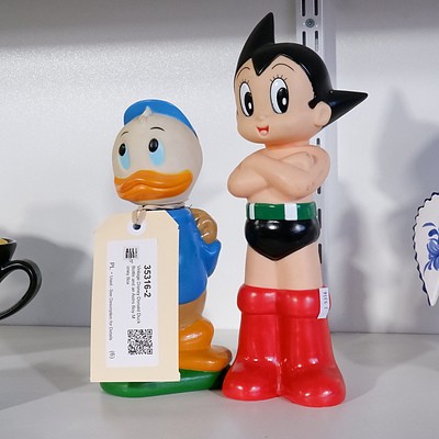 Vintage Disney Donald Duck Bottle and an Astro Boy Money Box
