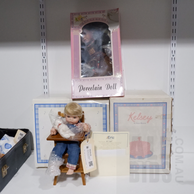 Two Boxed Joyce Reavey Porcelain Dolls and a Boxed Homeart Porcelain Doll (3)