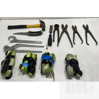 Set of Ratchet Straps & Other Assorted Tools