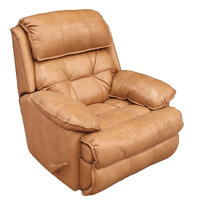 Moran Tan Leather Reclining Armchair