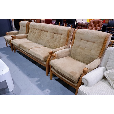 Chiswell Fabric Upholstered Three Piece Lounge Suite