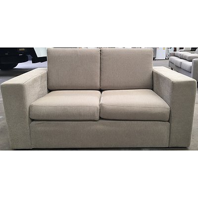 Light Grey 2 Seat Fabric Lounge