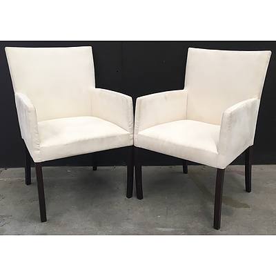 Cream MicroSuede Occasional Chair - Lot Of Two
