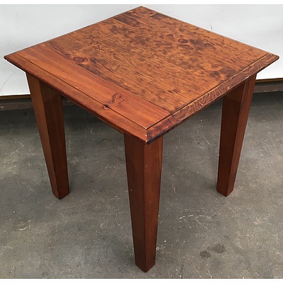 Two Stained Finish Timber Occasional Tables With Solid Timber Stained Finish Coffee Table - Lot Of Three