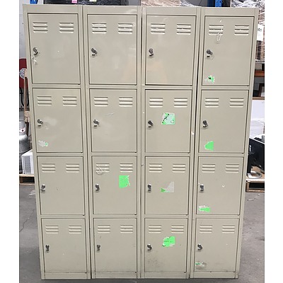 Four Door Metal Storage Lockers -Lot Of Four