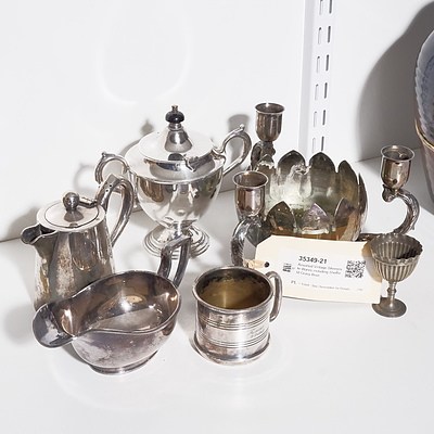Assorted Vintage Silverplate Wares including Sheffield Gravy Boat