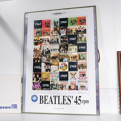 Framed Poster - Beatles 45 RPM Expressions by Roland Giambelli 1993 Italian Edition