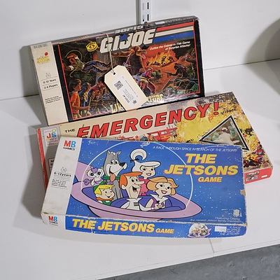 Three Vintage Board Games in Original Boxes - The Jetsons, GI Joe and Emergency Game (3)