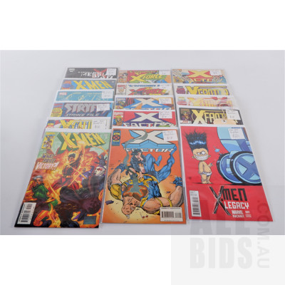 Collection X-men Comics Including X-Men, X-Force, X-Calibur, X-Factor, All in Plastic Sleeves with Acid Free Backing Boards