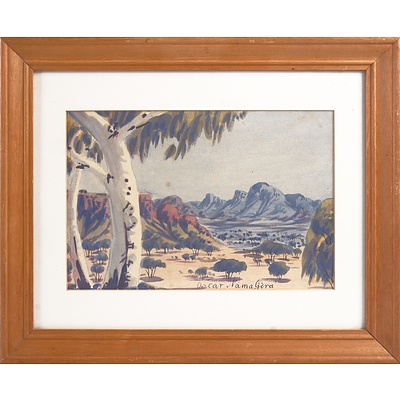Oscar Namatjira (1922-1991), Central Australian Landscape, Watercolour