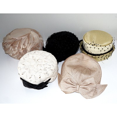 Five Vintage Ladies Hats Including Moray New York and More