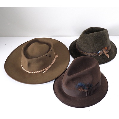 Two Gents Akubra and One Stetson Hats
