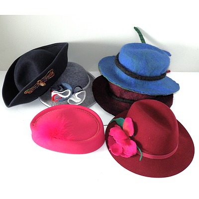 Eight Handcrafted Wendy Anderson Hats
