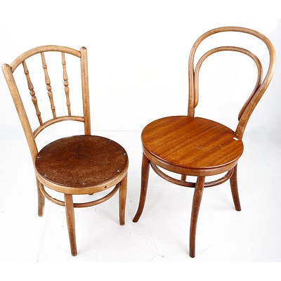 Two Antique Bentwood Chairs, Thonet and J & J Kohn
