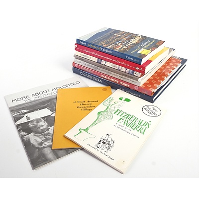 Approximately 10 Books Relating to Canberra and Districts Including A History of Canberra by N Brown, Canberra A Personal Perspective by Heide Smith and More