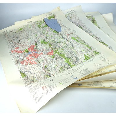 Collection of Canberra Region Topographic Maps, Including Brindabella, Cooma, Braidwood, Canberra and More (7)