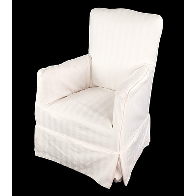 Victorian Long Stich Upholstered Armchair with Contemporary Fabric Sleeve