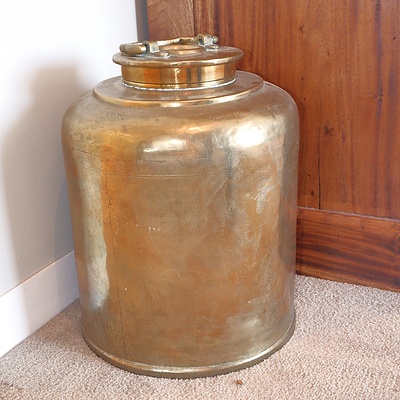Vintage Eastern Brass Milk Urn with Screw Top Lid
