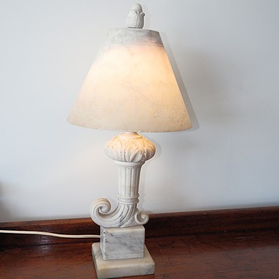 Antique Neoclassical Style Alabaster Table Lamp