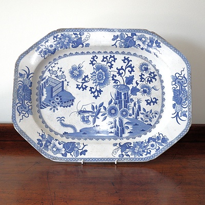 Spodes New Stone Transfer Ware Blue and White Serving Platter