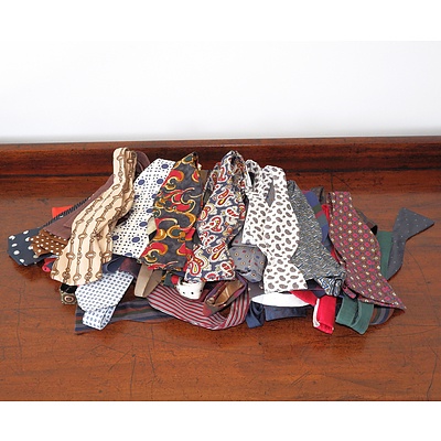 Large Collection of Gents Silk and Other Bow Ties and Ties Including Harrods, Christian Dior, Givenchy