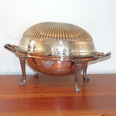 Antique Hardy Bros Silver Plated Revolving Serving Dish