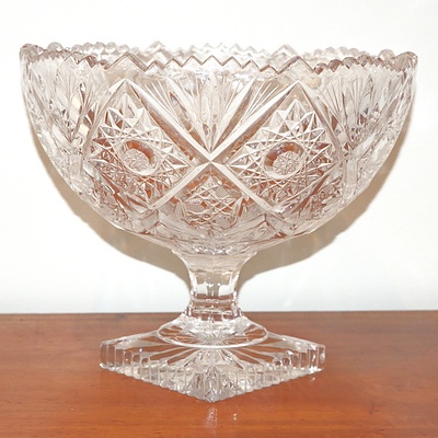 Good Antique Cut Crystal Rose Bowl