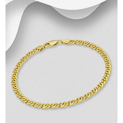 18ct Gold-Plated Italian Sterling Silver Bracelet