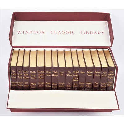 Windsor Classic Library with 15 Hardcover Volumes in Box from 1930s