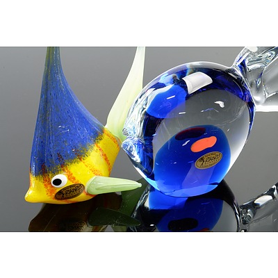 Two Rikaro Art Glass Fish Figurines