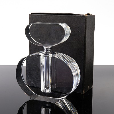 Large Contemporary Solid Glass Perfume Bottle in Box
