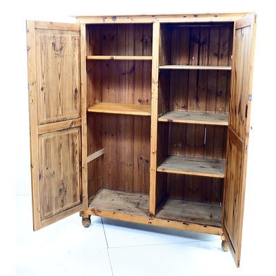 Vintage Recycled Pine Two Door Pantry Cabinet