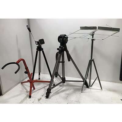 Assorted Tripods and Stands, Lot Of 4
