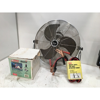 Catalytic Heater, Steel Fan, Jumper Cables