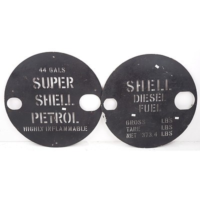 Two Vintage Shell 44 Gallon Stencils - Diesel and Petrol (2)