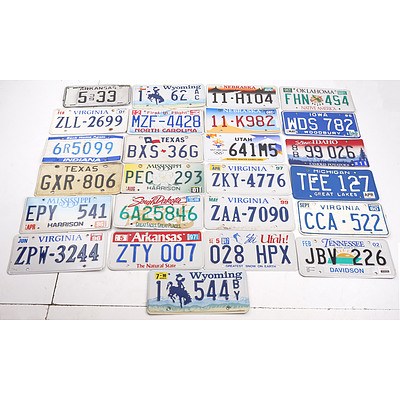 25 Vintage USA Number Plates - Various States and Styles