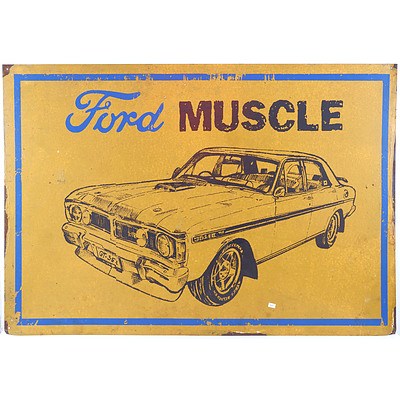 Reproduction Vintage Metal Ford Muscle Sign