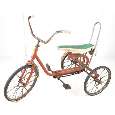 Vintage Tricycle with Dragster Style Seat and Backrest