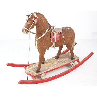 Vintage Children's Ride Along Horse Converted to a Rocking Horse