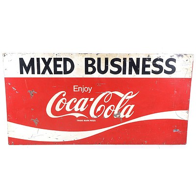 Vintage Painted Metal Coca Cola Advertising Sign