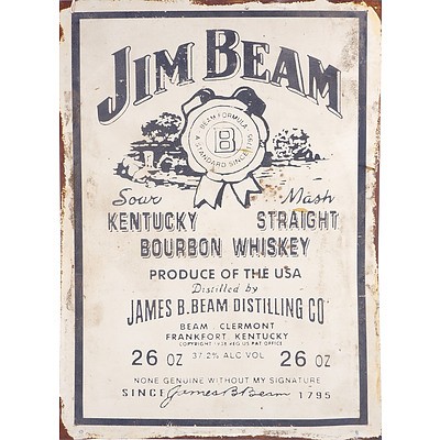Reproduction Vintage Painted Metal Jim Beam Sign