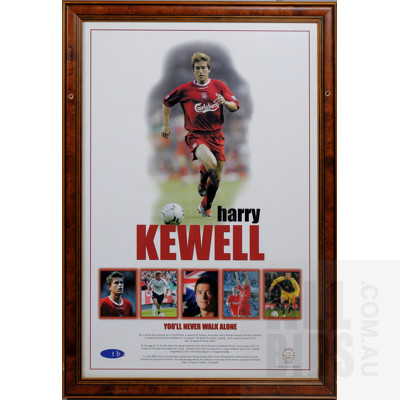 Framed Limited Edition Harry Kewell 'You'll Never Walk Alone' Soccer Memorabilia - Six Photographs and Information List - 633/950