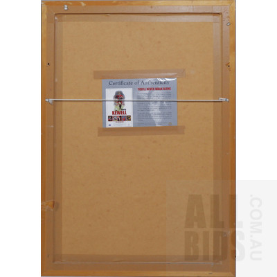 Framed Limited Edition Harry Kewell 'You'll Never Walk Alone' Soccer Memorabilia - Six Photographs and Information List - 633/950